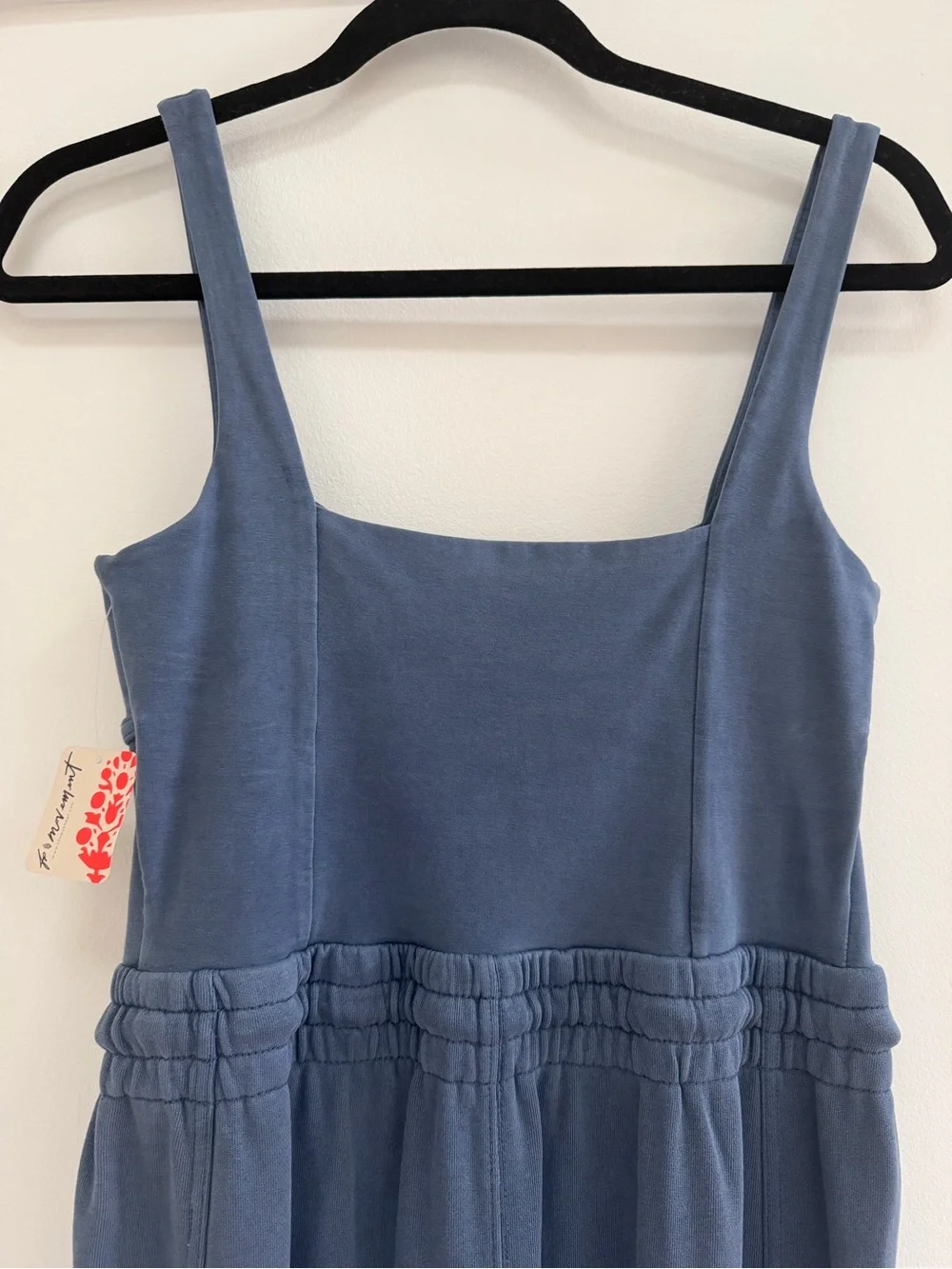 Free People Inbound Onsie Misty Blue Sleeveless Drawstring Jumpsuit - Picture 3 of 7